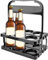 Csirnto Portabotellas para 6 botellas, cesta plegable de polipropileno negro, soporte para cerveza y bebidas, 24 x 15.5 x 29.5 cm, ideal para fiestas, KTV, bares y conductor de entrega