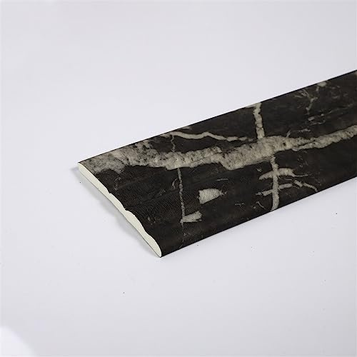 Självhäftande väggkantremsa, Flexibel fotlist, skala och sticka gummilister, härdad självhäftande stolskena, 4 tum(Black Woodgrain 1)