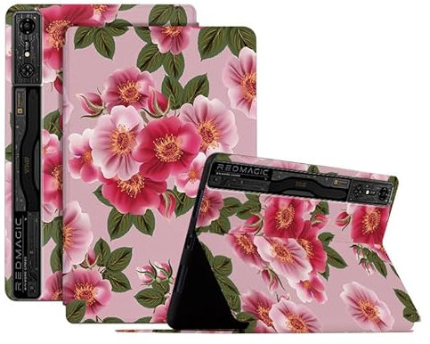 Compatible with/Replacement for ZTE Nubia Red Magic Gaming Pad Pro 10.9 Inch PU Leather Flip Stand Magnetic Wallet Cute Painting Case LSFHPB (5)
