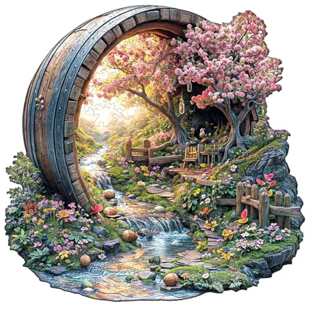 Blumuze Puzzle in legno per adulti, botte della primavera, puzzle in legno, a forma di animale, puzzle in legno per adulti, con scatola di legno, 280 pezzi (L-34 x 33,3 cm)
