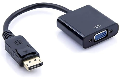 DisplayPort to VGA Converter, Gold-Plated DP to VGA Adapter Male to Female, DP to VGA Adapter,1080P HD Video for PC, Laptop, Monitor, Projector, HDTV, Desktop
