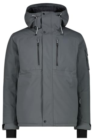 CMP Giacca da sci e snowboard da uomo in mechanical stretch loose fit, 34W3917 (IT, Numero, 48, Regular, Regular, Grigio)