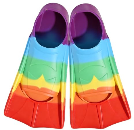 Palmes de Natation pour Enfants, Silicone Palmes d'entraînement, Palmes Courtes pour l'entraînement, Palmes de plongée Courtes en Silicone pour Natation Snorkeling et Apnée pour Adultes et Enfants