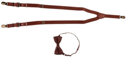 IOIUSKKU Set med elastiska hängslen för barn, med justerbar fluga och hängslen, present till barn, pojkar, lämplig för tillfällen och fester, justerbara