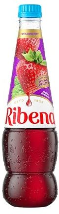 Ribena Strawberry Squash No Added Sugar 850ml - Real Fruit | Rich in Vitamin C | No Artificial Colours or Flavours | 100% Recycled Plastic Bottle