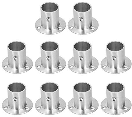 10 Set Flanschhalter Basis verdicken Edelstahl Kleiderschrank Halterung Schrankstange Rohrhalterung Hardware(Φ25)