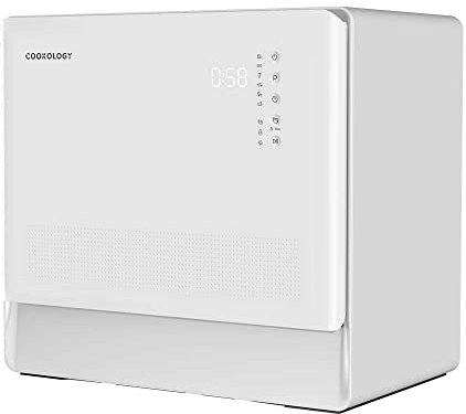 Cookology CMDW5WH Small Portable Mini Table Top Dishwasher, 5 Place Settings, 7 Wash Cycles, Delay Start, Touch Controls and ECO Friendly Mode - White