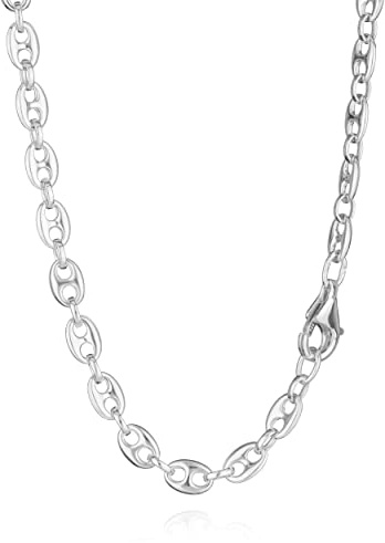 NKlaus 45cm necklace coffee beans 925 silver ladies necklace 4,4mm wide silver chain 10061