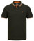 JACK & JONES Herren Slim Fit Polo Shirt JJEPAULOS Uni Sommer Hemd Kragen Kurz Arm Basic Pique Cotton, Schwarz - Weiß - Orange, S