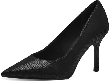 Tamaris Damen Pumps Textil Stilettoabsatz bequem; Black Glam, EU 39