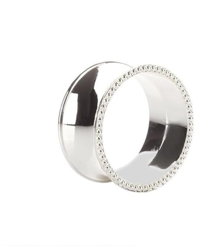 PRETYZOOM Servilletero Ovalado De Acero Inoxidable Con Cuentas Laterales Anillo Porta Servilletas Decorativo Para Bodas Cenas Fiestas Y Uso Diario