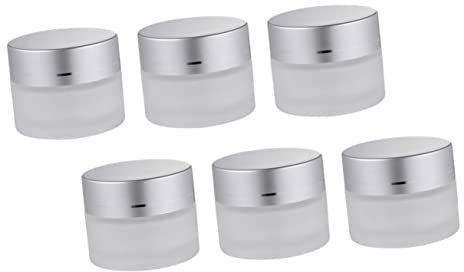 DOITOOL 6pièces Pots De Crème Verre Transparent Récipients Cosmétiques Rechargeables Pour Soins Peau Et Voyage