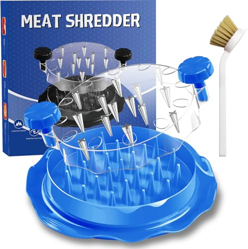 Kycklingdokumentförstörare, kycklingbröst dokumentförstörare verktyg twist med borste, synlig köttförstörare maskin, halkfri remsa, ergonomiskt handtag, BPA-fri, värmebeständig, lämplig för kyckling