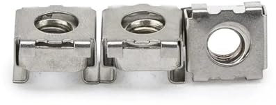 jiuxinyun 10 Stück M4/M6/M8 Schrankmuttern Käfig Eisen Clip Käfigmutter Quadratische Rackmontage 304 Edelstahl(M5 10Pcs)