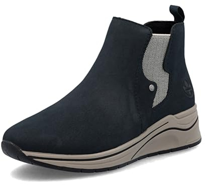 Rieker Stivali Chelsea da donna N9561, Blu, 39 EU