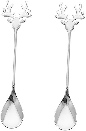 BUGUUYO Cucchiaini Da Caffè Natalizi A Forma Di Cucchiaini Natalizi Unici in Acciaio Inossidabile Per Cena Tè Dessert