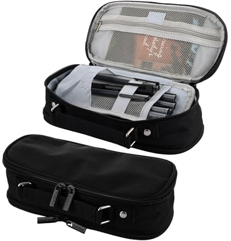 ASelected Extre Large Capacity Pencil Case,Pencil Case for Large Capacity Storage,Multifunctional Pen Case Pouch Stationery Organizer Makeup Bag for Teen College Students School Office Supplies,Black