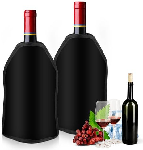 Lot De 2 Rafraîchisseurs Pour Bouteilles De Vin, Refroidisseur De Bouteille Vin, Refroidisseur De Vin, Rafraichisseur De Bouteille De Vin, Pour La Bière, Le Vin, Le Champagne, Le Gel De Vin