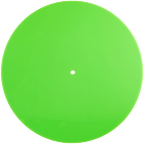 CRASPIRE Skivtallrik matta skivspelare akryl slipmatta 30 cm grön slip statisk platt rund skyddande vinyl LP skivor mattor dynor för dämpad resonansrengöring ljudutgång tillbehör