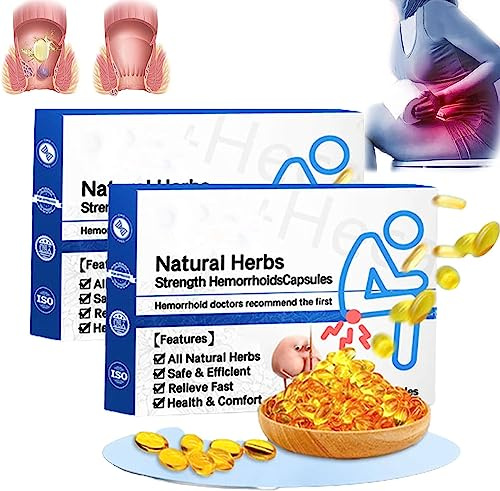 Capsules hémorroïdes naturelles, capsules hémorroïdes naturelles à base de plantes, pour femmes et hommes (2 Box)