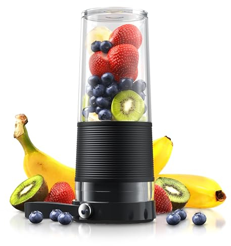 Arendo - tragbarer kabelloser Mixer 350 ml – Standmixer - Smoothie Maker to GO – mit Akku - BPA freie Flasche – ideal für Smoothies und Protein-Shakes - Standmixer für unterwegs - Sport Reisen Urlaub