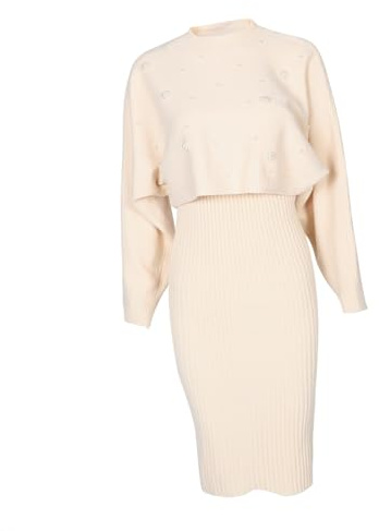 FRCOLOR Abiti in Maglia per Donna Gonne Invernali Sopra Ginocchio e Maglioni per Outfit Casual e Occasioni Festive Materiale Accogliente e Design Elegante per Autunno e Inverno