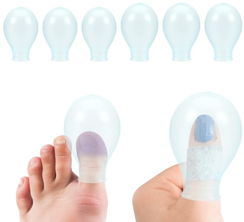 Hpmjz 6 piezas de silicona impermeable para dedos de los pies y dedos de los pies, protector de uñas reutilizable de silicona para baño para pedicura, manicura y cuidado de uñas (2 grandes, 2 pequeños