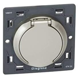 Legrand 067433 Prise D'aspiration Centralisée Céliane Contact Électrique Livrée avec Enjoliveur, Titane