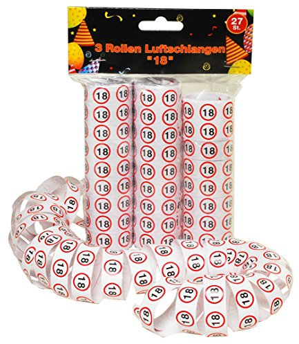 Udo Schmidt-Stelle filanti – 3 rotoli da 9 pezzi. -Segnale stradale rosso/bianco – Numero: 18, 11479