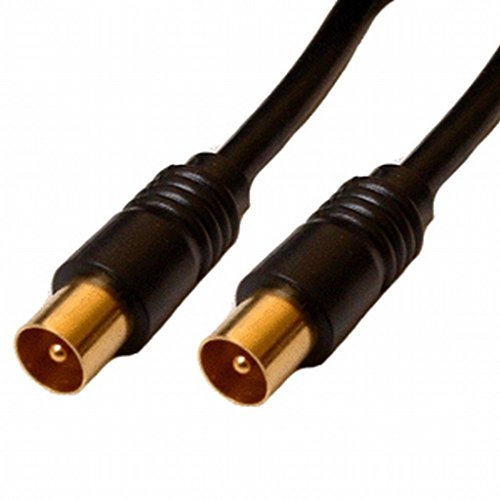 World of Data Coaxial 3m TV/AV Aerial Cable Male to Male Black Coax