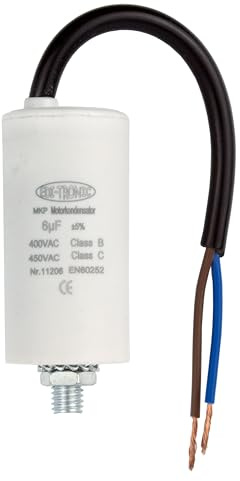 Kondensator, startkondensator, motorkondensator, arbetskondensator, kabel 6 µF 450 V
