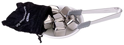 GRÄWE Whiskysteine-Set Edelstahl - Kühlsteine für Getränke, 6 Stück im Beutel