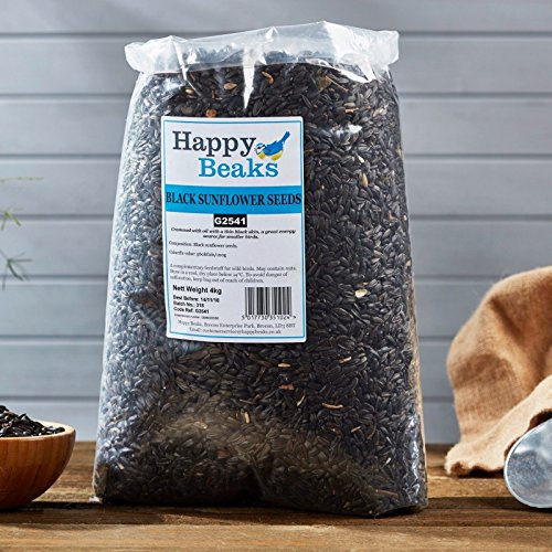 Happy Beaks Wild Bird Food Sunflower Seeds (Black) (12.75kg) High Energy and Oil Content Premium Feed