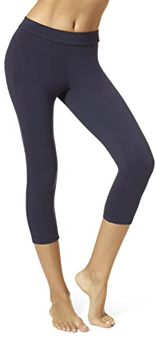 HUE Women’s Wide Waistband Blackout Cotton Leggings - Sleek and Comfortable Leggings for Women