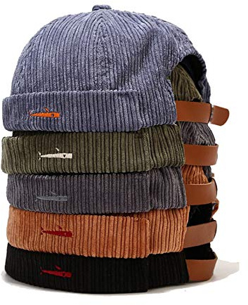 Zegoo Unisex Skull Cap Sailor Cap Rolled Cuff Retro Brimless Beanie Hat 5 Pack