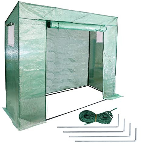 Fiqops Serre à tomates en aluminium - 200 cm x 80 cm x 170 cm - Pour tomates de jardin, croissance optimale des plantes, serre à tomates, toit incliné, vert