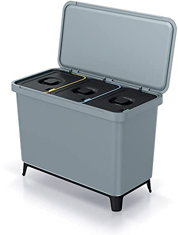 Sistema clasificador de reciclaje 3x10L color gris KEDEN
