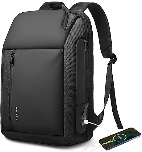 BANGE Travel Backpacks, Overnight Laptop Carry-On Backpack for Airplanes, Waterproof 15.6 inch Laptop Backpack for Men and Women, Black, L, Laptop
