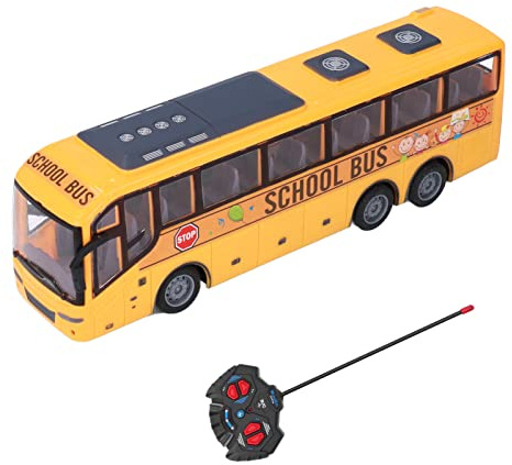 Dilwe Jouet de Bus Scolaire RC, Jeu de Rôle de Bus télécommandé Facile à Contrôler avec Lumière pour Enfants de 3 Ans et Plus
