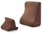 COSTWAY Almohadas Cuña, Almohada Cuña para Cama con Soporte para Tableta, Almohadas de Lectura Alta Resiliencia, Bolsillos Laterales Cama/Sofá/Suelo (marrón)