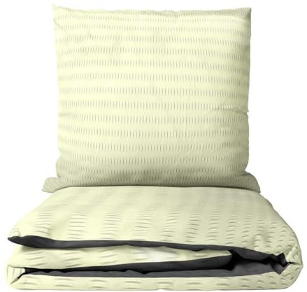 Leonado Vicenti Bed Linen Seersucker Microfibre Set Plain Duvet Cover 135 x 200 / 155 x 200 / 155 x 220 / 200 x 200 / 200 x 220 / 240 x 220 cm