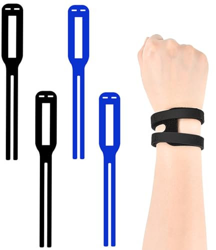KSBBHDS 2 pares de muñequeras de apoyo para la muñeca, widgets cómodos, pulseras de muñequera, unisex, perfecto para tenis, golf, puede aliviar el dolor (azul y negro)
