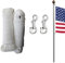 TUICARE 100ft Flag Pole Rope Kit - Double Braided Nylon Flagpole Halyard Rope - 5/16'' Thick - 2 PCS Swivel Snap Hooks - For Flagpoles Up to 50ft - White - Classic Style - Outdoor, Camping, Tent Use