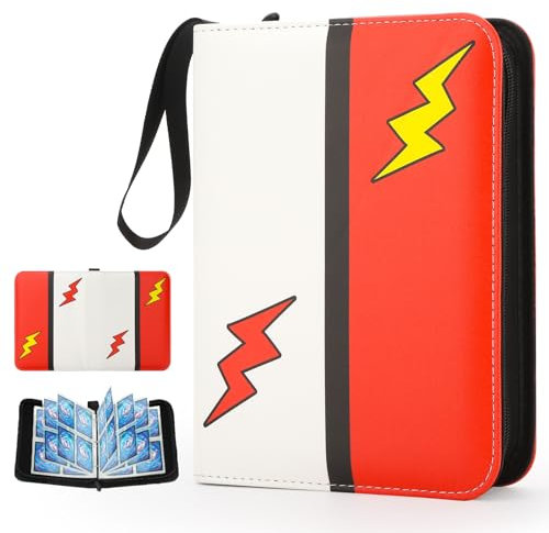 Deoyibu Album de Cartes à Collectionner avec 4 Compartiments, 440 Pochettes, pour Cartes de 55 Pages, Cahier pour Cartes à Collectionner (blanc)