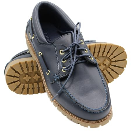 Zerimar Leder Bootsschuh für Herren - Leichte Bootsschuhe - Ledermokassins - Herren Ledermokassins - Farbe Marineblau N - Größe 45