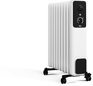 Tristar Radiatore ad Olio - 9 Alette - 2000 W - 3 Livelli di Potenza - Termostato Regolabile - Protezione Anti-surriscaldamento e Anti-ribaltamento - Silenzioso e Facile da Spostare KA-5379