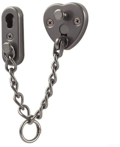 HanOaki Cadena de puerta antirrobo, cerradura de seguridad sin taladro para inquilinos, pestillo de seguridad de acero inoxidable para el hogar y el apartamento (gris)