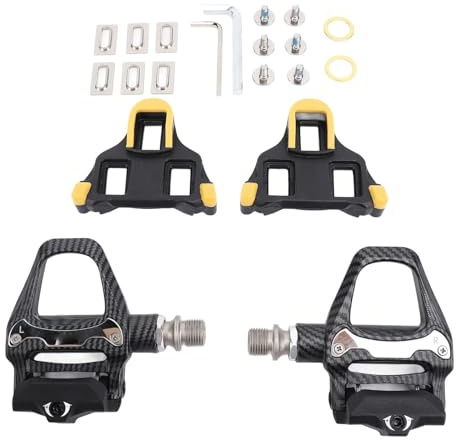 Pedali da Corsa Clipless Autobloccanti Leggeri in Lega di Alluminio con Tacchette SL e Sistema di Blocco a Disco