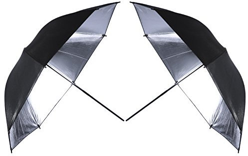 Neewer 2 Unidades 33/84cm Paraguas Fotografía Profesional Estudio,Reflectiva, Iluminación, Negro/Plata