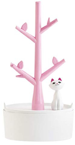 Luoem, portagioie a forma di albero con gattino, adatto per gli orecchini, le collane e i braccialetti